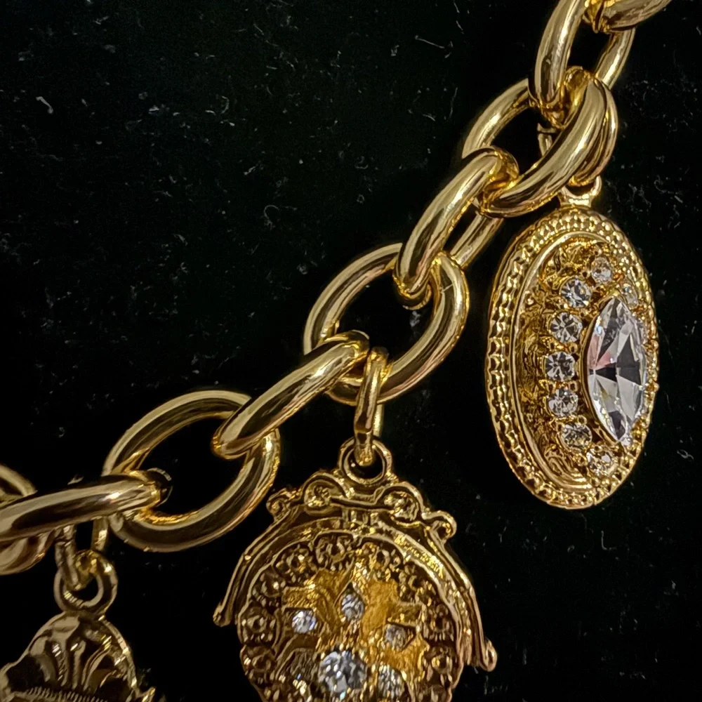 Ben-Amun 24kt gold charm necklace NEW